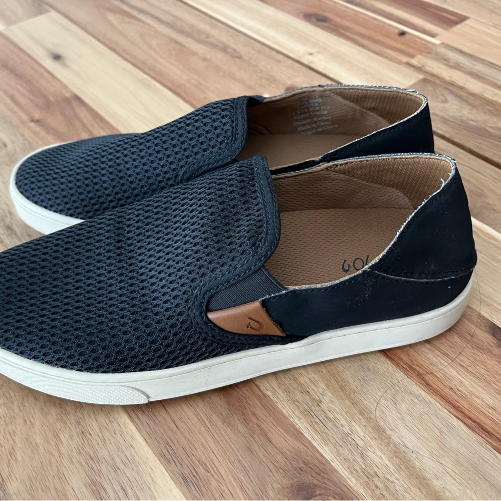 OluKai Black Slip-On Women's Shoes